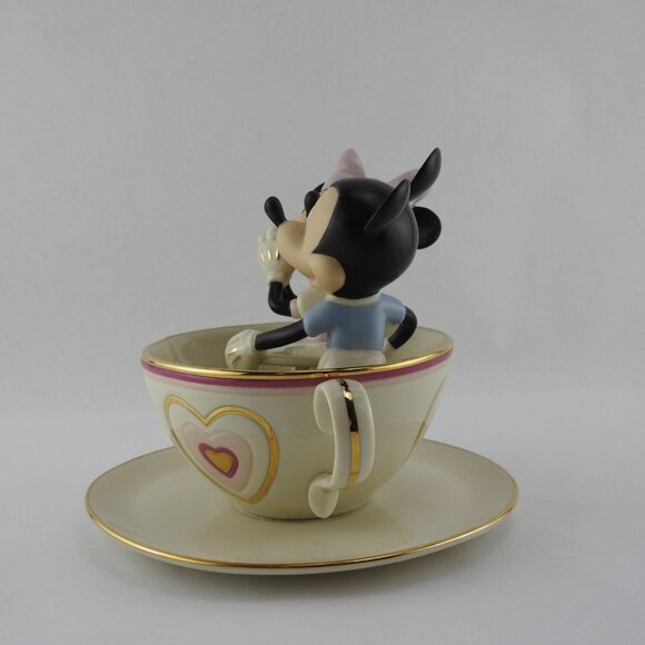 Lenox Disney 24K Gold Figurine Mickey Teacup Twirl Minnie Mouse Mad Tea Party - Picture 9 of 16